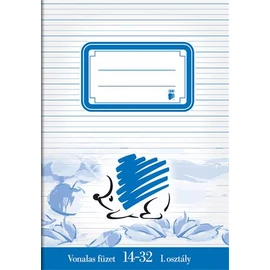 Füzet, tűzött, A5, vonalas, 32 lap, 1. osztály, ICO "Süni", "14-32"