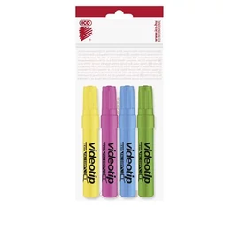 Szövegkiemelő készlet, 1-4 mm, ICO "Videotip", 4 különböző szín