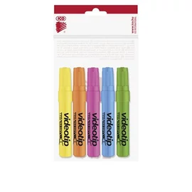 Szövegkiemelő készlet, 1-4 mm, ICO "Videotip", 5 különböző szín