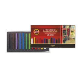 Pasztellkréta, kemény, KOH-I-NOOR "Gioconda 8112/6", 12 különböző szín
