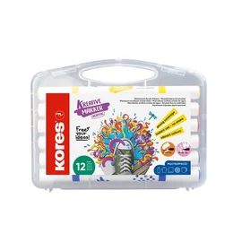 Dekormarker készlet, akril, 1-2 mm, kétvégű, KORES " K-Kreative", 12 különböző szín