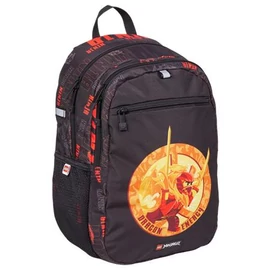 Hátizsák, dupla rekeszes, LEGO "Ninjago Dragon Energy", fekete-mintás