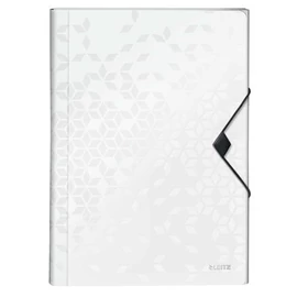 Harmonikamappa, A4, PP, 6 rekeszes, LEITZ "Wow", fehér