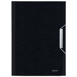Harmonikamappa, A4, PP, 6 rekeszes, LEITZ "Style", szaténfekete