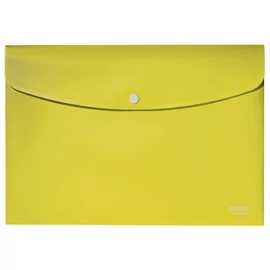 Irattartó tasak, A4, PP, patentos, LEITZ "Recycle", sárga