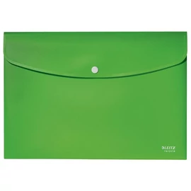 Irattartó tasak, A4, PP, patentos, LEITZ "Recycle", zöld