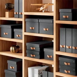 Iratpapucs, karton, 100 mm, LEITZ "Puro", fekete