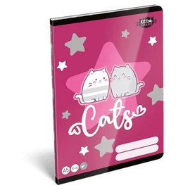 Füzet, tűzött, A5, sima, 32 lap, LIZZYSULI, "Kit tok Stars Purrfect", "20-32"