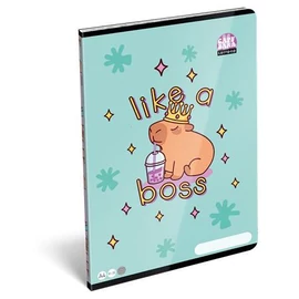 Füzet, tűzött, A4, vonalas, 32 lap, LIZZYSULI, "Lollipop Capybara"