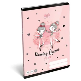Füzet, tűzött, A5, sima, 32 lap LIZZYSULI, "Tiny Dancer, Lovely Ballerina", "20-32"