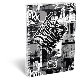 Spirálfüzet, A4, vonalas, 70 lap, LIZZYSULI, "Street Rules"