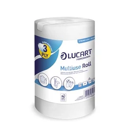 Törlőkendő, tekercses, univerzális, belső adagolású, 3 rétegű, LUCART "Multiuse Strong 3.250"