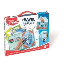 Kreatív készségfejlesztő tábla, utazótáskával, állati móka, MAPED CREATIV "Travel Board"