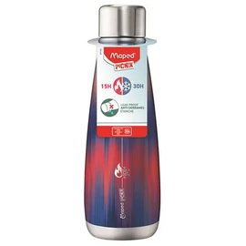 Termosz, duplafalú, 500 ml, rozsdamentes acél, MAPED PICNIK "Concept Adult", kék-piros nyomat