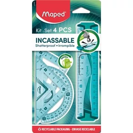 Vonalzókészlet, kicsi, műanyag, hajlítható, 4 darabos, MAPED "Flex"