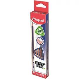 Grafitceruza radírral, 2B, háromszögletű, MAPED "Black`Peps Navy"