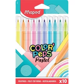 Filctoll készlet, 2,8 mm, kimosható, MAPED "Color`Peps Pastel", 10 különböző pasztell szín
