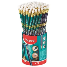 Grafitceruza radírral, ceruzatartó, HB, háromszögletű, MAPED "Dragon sárkány", 72 db