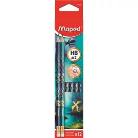 Grafitceruza radírral, HB, háromszögletű, MAPED "Dragon sárkány"