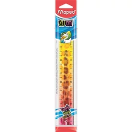 Vonalzó, műanyag, törhetetlen, 20 cm, MAPED "Twist`n Flex Decor Animals", vegyes színek