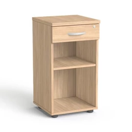 Szekrény, asztalmagas, fiókos, nyitott polcos, MAYAH "Freedom SV-14",  tölgy