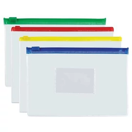 Irattartó tasak, A5, PP, cipzáras, 140 mikron, PANTA PLAST, vegyes színek