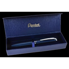 Zseléstoll, 0,35 mm, rotációs, diplomatakék tolltest, PENTEL "EnerGel BL-2007" fekete, ajándék kék betéttel