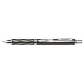 Zseléstoll, 0,35 mm, nyomógombos, fekete tolltest, PENTEL "EnerGel BL-407" fekete, ajándék kék tollbetéttel
