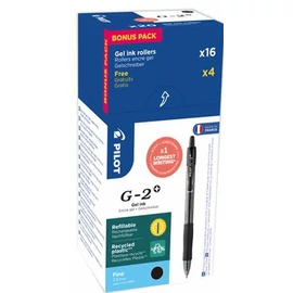 Zseléstoll, 0,25 mm, nyomógombos, PILOT "G-2", 20 db, fekete