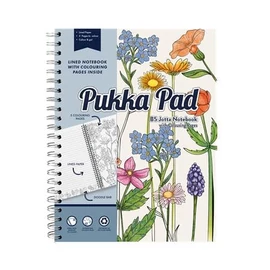 Spirálfüzet, B5, vonalas, színezővel, 100 lap, PUKKA PAD "Jotta Notebook", vegyes szín