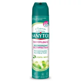Légfrissítő, fertőtlenítő, 300 ml, SANYTOL, menta