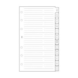 Kalendárium betét, telefonregiszter, "L", SATURNUS, fehér