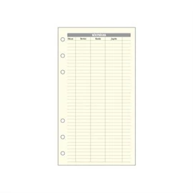 Kalendárium betét, költségtervező "L", SATURNUS