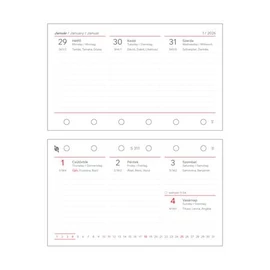 Kalendárium betét, tervező, heti, "S", SATURNUS, fehér 2026