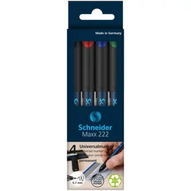 Alkoholos marker készlet, OHP, 0,7 mm, SCHNEIDER "Maxx 222 F", 4 különböző szín