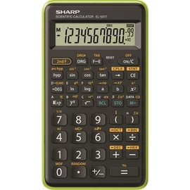 Számológép, tudományos, 146 funkció, SHARP "EL-501TBGR", fekete-zöld, bliszteres