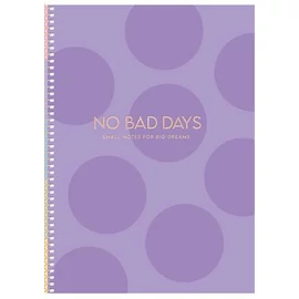Spirálfüzet, B5, kockás, 80 lap, keményfedeles, SHKOLYARYK "No bad days", vegyes