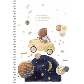 Spirálfüzet, A5, kockás, 80 lap, SHKOLYARYK, "Made with love", vegyes