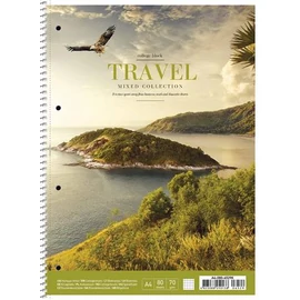 Spirálfüzet, A4+, kockás, 80 lap, SHKOLYARYK "Travel", vegyes