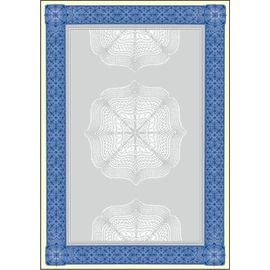 Előnyomott papír, A4, 185 g, SIGEL "Oklevél", kék