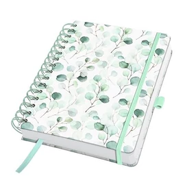 Spirálfüzet, 168x215 mm, sima, 120 lap, keményfedeles, SIGEL "Jolie Eucalyptus Day"