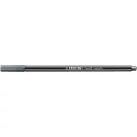 Filctoll, 1,4 mm, STABILO "Pen 68 metallic", ezüst