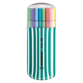 Filctoll készlet, 1 mm, türkiz tok, STABILO "Pen 68 Zebrui", 20 különböző szín