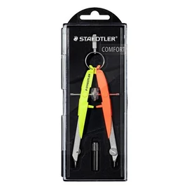 Körző készlet, precíziós, 2 darabos, STAEDTLER "Mars Comfort 556", neon sárga/narancs