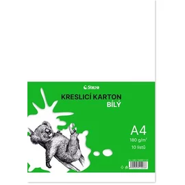 Rajzlap A4, 180g, 10 lap, STEPA, fehér
