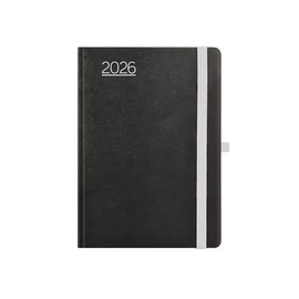 Naptár, tervező, A5, heti, TOPTIMER, "Nero", fekete-szürke