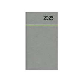 Zsebnaptár, álló elrendezésű, TOPTIMER, "Young", szürke-zöld