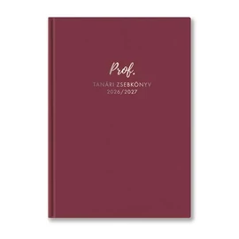Tanári zsebkönyv, 2026/2027 tanév, A5, heti, TOPTIMER, málna