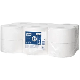Toalettpapír, T2 rendszer, 2 rétegű, 19, 5 cm átmérő, Advanced, TORK "Mini Jumbo", fehér