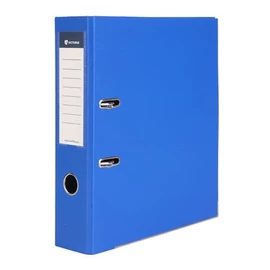Iratrendező, 75 mm, A4, PP/karton, élvédő sínnel, VICTORIA OFFICE, "Basic", királykék